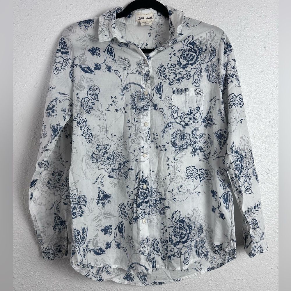 Lilis Closet Anthropologie Womens Floral Button-Up Shirt‎ Size M